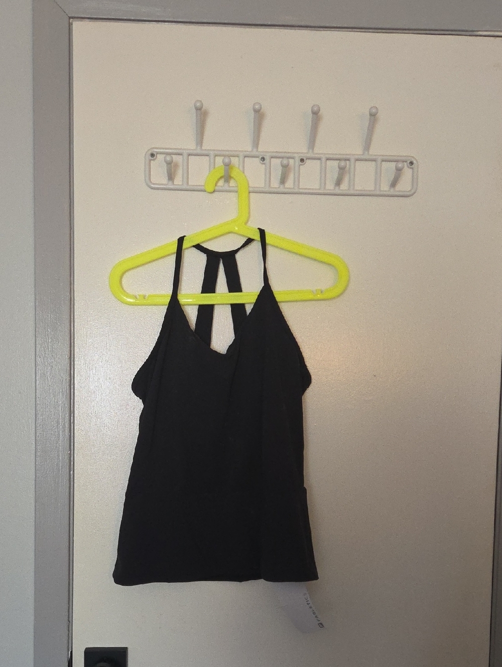 NWT Fabletics Black Diara Peplum Performance Tank Built In Bra Small 4-6